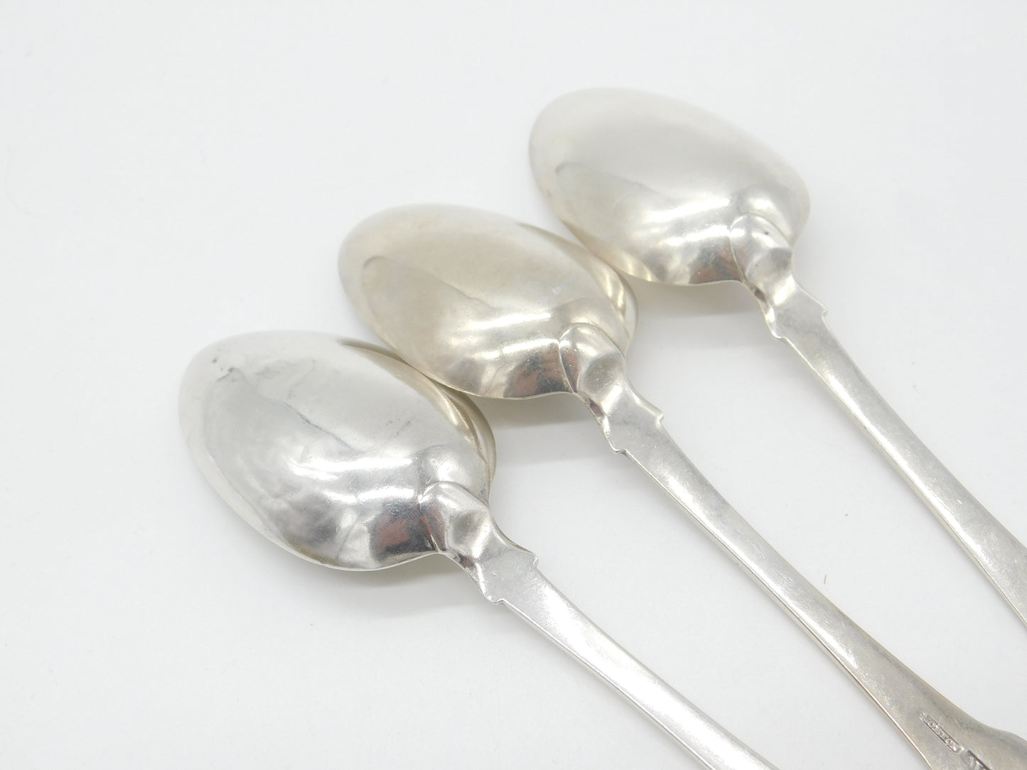 Set of 3 Georgian Scottish Sterling Silver Table Spoons Antique 1820 Edinburgh