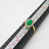 Victorian 18ct Yellow Gold, Emerald & Diamond Floral Engagement Ring Antique