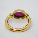 9ct Yellow Gold & Earth-Mined Ruby Studio Dress Ring Vintage c2000