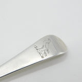George II Sterling Silver Bird Crest Table Spoon Antique 1742 London John Luff