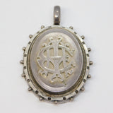 Victorian Sterling Silver Monogram Sweetheart Locket Pendant Antique c1880