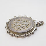 Victorian Sterling Silver Monogram Sweetheart Locket Pendant Antique c1880