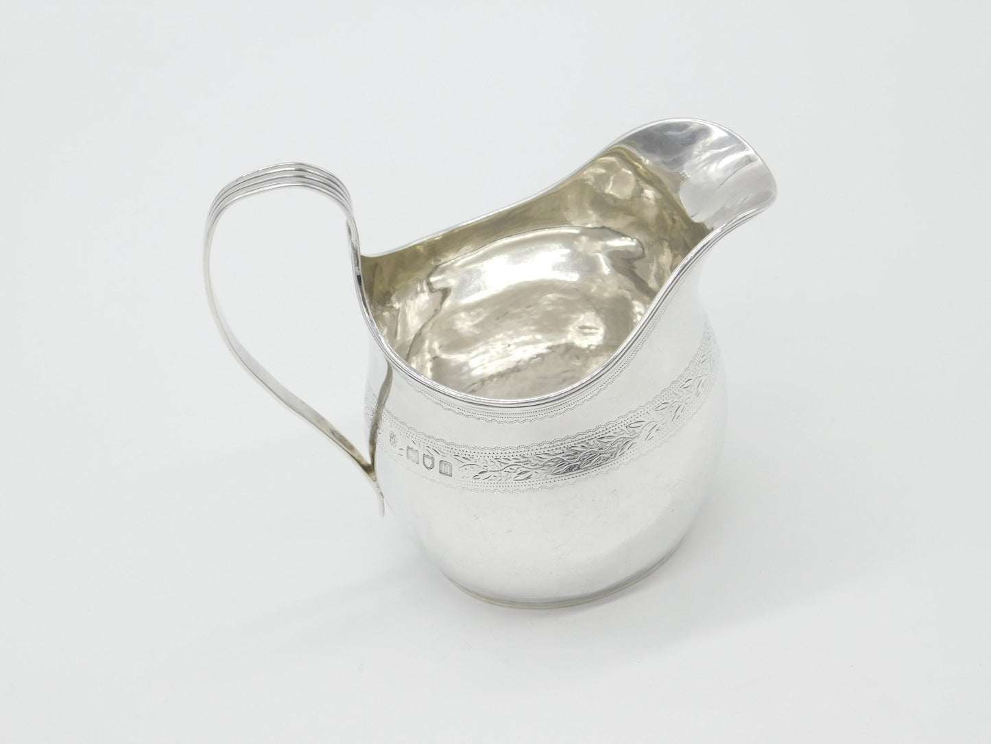 Edwardian Sterling Silver Floral Edge Cream Jug Antique 1909 London