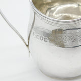 Edwardian Sterling Silver Floral Edge Cream Jug Antique 1909 London