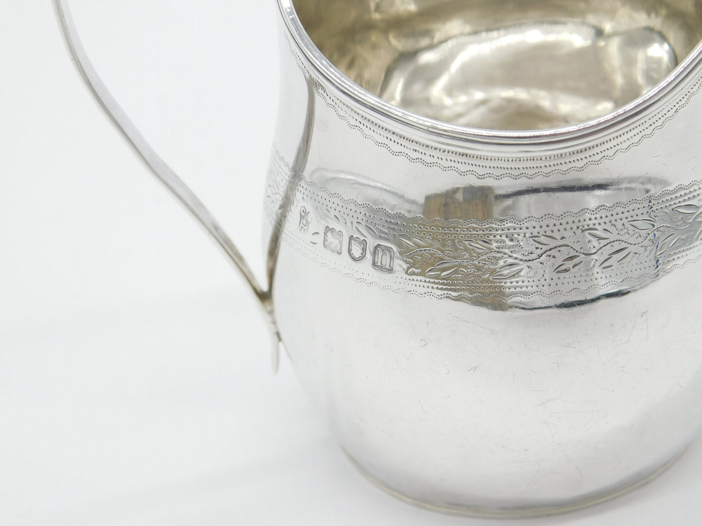 Edwardian Sterling Silver Floral Edge Cream Jug Antique 1909 London