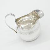 Edwardian Sterling Silver Floral Edge Cream Jug Antique 1909 London