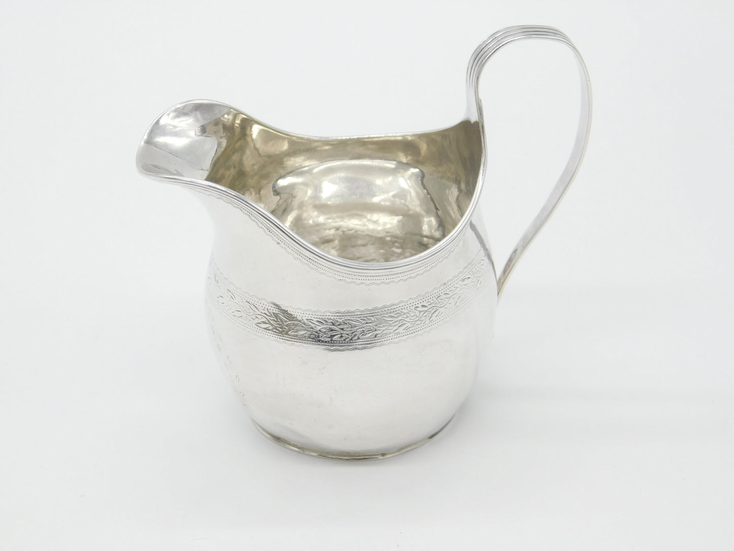 Edwardian Sterling Silver Floral Edge Cream Jug Antique 1909 London