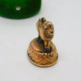 Victorian 9ct Gold & Bloodstone Set Lion Fob Seal Pendant Antique c1890