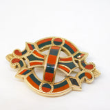 Victorian Scottish 9ct Gold, Bloodstone, Carnelian Agate Kilt Brooch Antique c1860