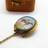 Australian Victorian Gilt Metal & Enamel 'Archer' 1st Melbourne Cup Winner Pin 1861