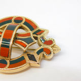 Victorian Scottish 9ct Gold, Bloodstone, Carnelian Agate Kilt Brooch Antique c1860