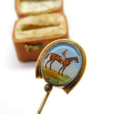 Australian Victorian Gilt Metal & Enamel 'Archer' 1st Melbourne Cup Winner Pin 1861