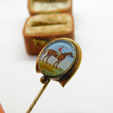 Australian Victorian Gilt Metal & Enamel 'Archer' 1st Melbourne Cup Winner Pin 1861