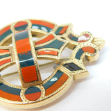 Victorian Scottish 9ct Gold, Bloodstone, Carnelian Agate Kilt Brooch Antique c1860