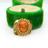 George III 18ct Gold Carved Coral Cameo Jewellery Clasp Antique c1790