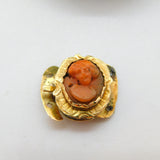 George III 18ct Gold Carved Coral Cameo Jewellery Clasp Antique c1790