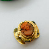 George III 18ct Gold Carved Coral Cameo Jewellery Clasp Antique c1790
