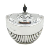 Victorian Sterling Silver Fluted Tea Caddy Antique 1898 London