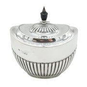 Victorian Sterling Silver Fluted Tea Caddy Antique 1898 London