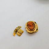 George III 18ct Gold Carved Coral Cameo Jewellery Clasp Antique c1790