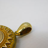 Victorian 15ct Gold, Seed Pearl & Turquoise Sweetheart Locket Antique c1860