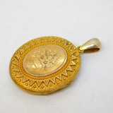 Victorian 15ct Gold, Seed Pearl & Turquoise Sweetheart Locket Antique c1860