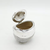 Victorian Sterling Silver Fluted Tea Caddy Antique 1898 London