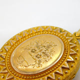 Victorian 15ct Gold, Seed Pearl & Turquoise Sweetheart Locket Antique c1860