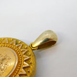Victorian 15ct Gold, Seed Pearl & Turquoise Sweetheart Locket Antique c1860