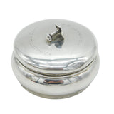 Edwardian Sterling Silver Collar Stud Box WW1 Inscription Antique 1909 Birmingham