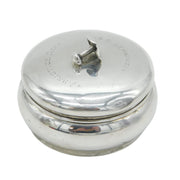 Edwardian Sterling Silver Collar Stud Box WW1 Inscription Antique 1909 Birmingham