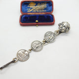 French Art Nouveau Silver Plated Cherub & Classical Chatelaine Sewing Antique