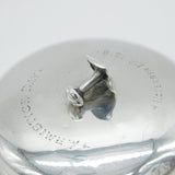 Edwardian Sterling Silver Collar Stud Box WW1 Inscription Antique 1909 Birmingham