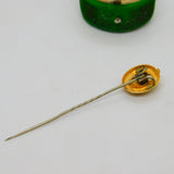 Victorian 18ct Gold Garnet & Diamond Etruscan Style Stick Pin Antique c1860