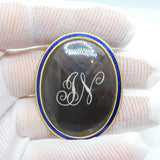 George III 9ct Rose Gold, Enamel, Mourning Brooch 'Jane Neitherton' Antique 1797