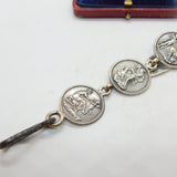 French Art Nouveau Silver Plated Cherub & Classical Chatelaine Sewing Antique