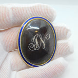 George III 9ct Rose Gold, Enamel, Mourning Brooch 'Jane Neitherton' Antique 1797