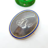 George III 9ct Rose Gold, Enamel, Mourning Brooch 'Jane Neitherton' Antique 1797