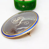 George III 9ct Rose Gold, Enamel, Mourning Brooch 'Jane Neitherton' Antique 1797