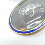 George III 9ct Rose Gold, Enamel, Mourning Brooch 'Jane Neitherton' Antique 1797