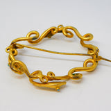 Victorian 9ct Yellow Gold & Turquoise Entwined Snake Brooch Antique c1860