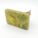 Edwardian Cold Painted Bronze Airedale Dog & Green Onyx Ashtray Antique c1910