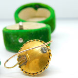 Victorian 15ct Gold, Turquoise & Rose Cut Diamond Hook Earrings Antique c1860