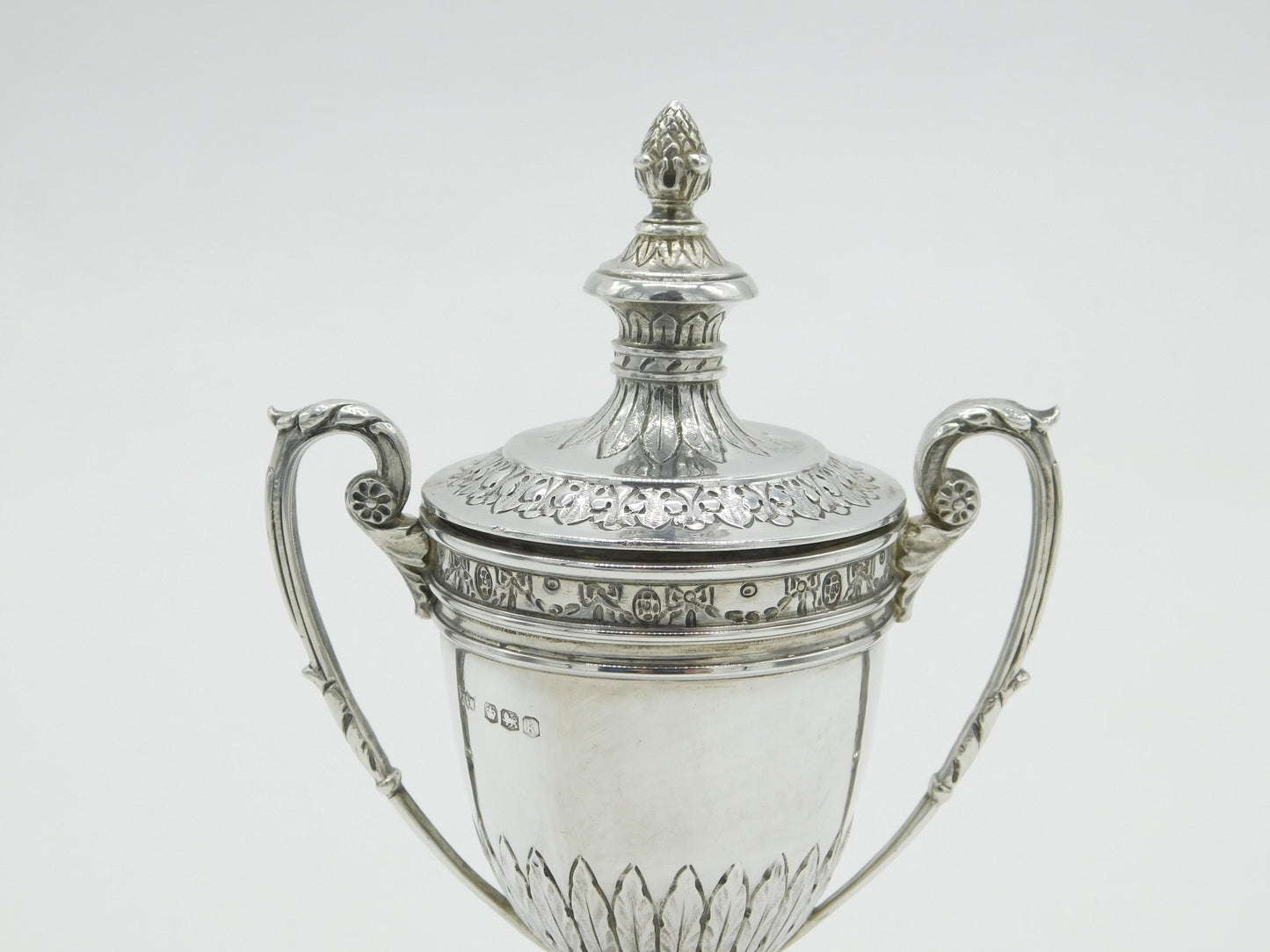 Sterling Silver Floral Pattern Small Lidded Trophy Cup Antique 1925 Sheffield