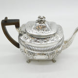 George III Sterling Silver Floral Pattern Paw Foot Teapot Antique 1808 London