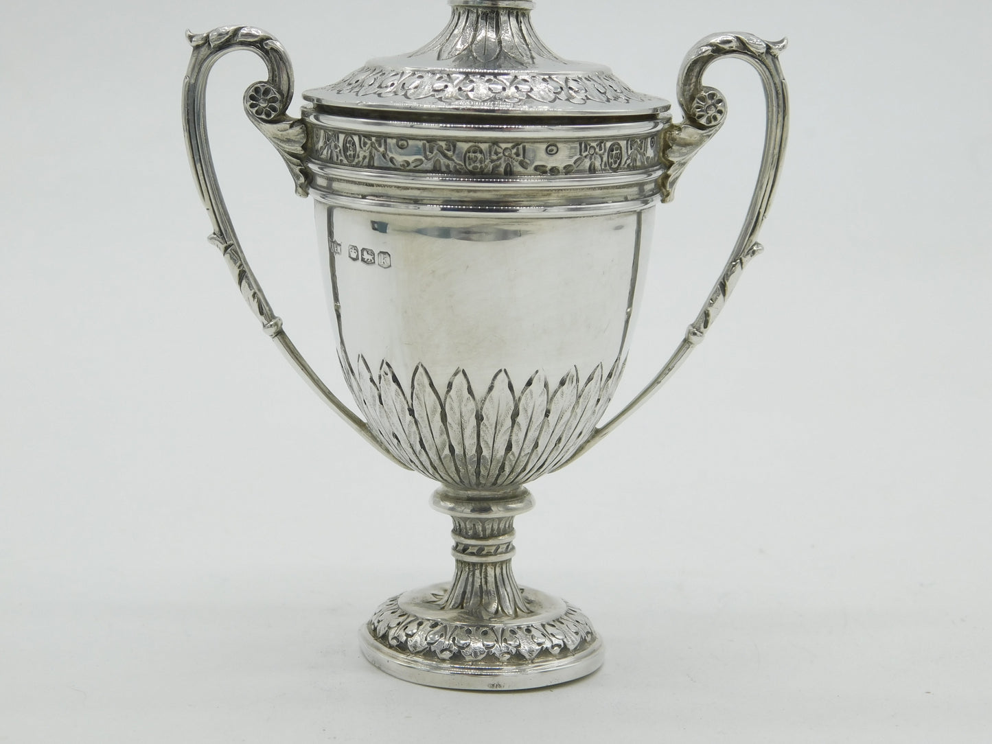 Sterling Silver Floral Pattern Small Lidded Trophy Cup Antique 1925 Sheffield