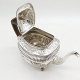 George III Sterling Silver Floral Pattern Paw Foot Teapot Antique 1808 London