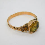 Georgian 14ct Rose Gold & Faceted Citrine Set Dress Ring Antique c1800s