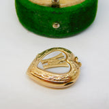 9ct Gold & Mother of Pearl 'W' Initial Sweetheart Locket Pendant Antique c1920