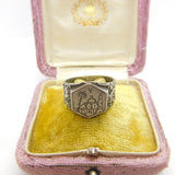 WWII Sterling Silver 'Tunis' Signet Ring Prisoner of War Antique c1945